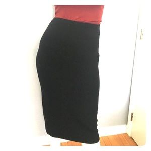 Eileen Fisher Black Wool Knit Skirt